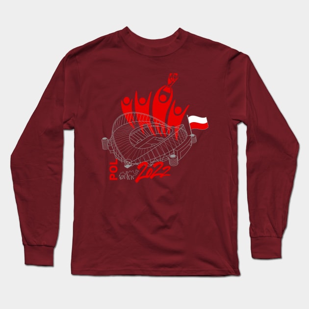 Poland World Cup Soccer 2022 Long Sleeve T-Shirt by DesignOfNations